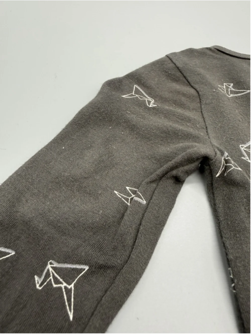 modern moments by Gerber Gray Bird Print Newborn Knit Coverall Zip One-Piece